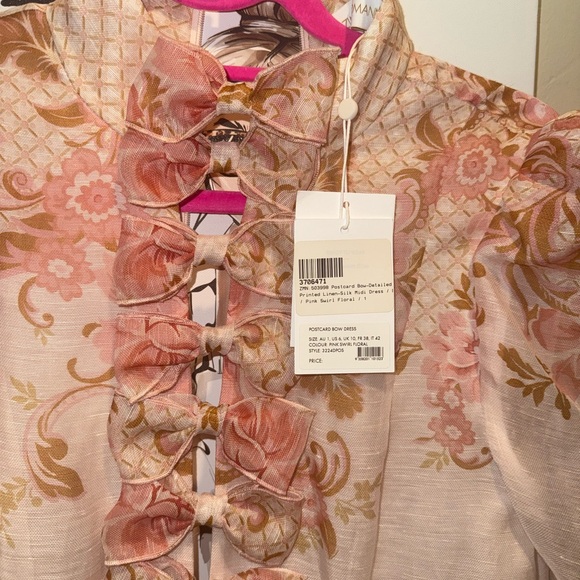 Zimmermann Pink Floral Midi Dress - Picture 7 of 11